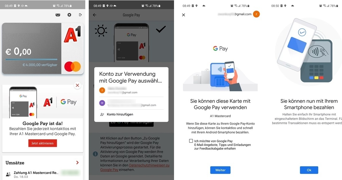 A1 Online Mastercard - eine praktische und bequeme App zum Bezahlen mit Karte