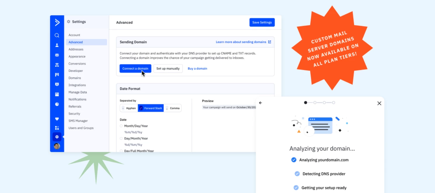 Authenticate and purchase domains in Advanced Settings (February 1, 2024)