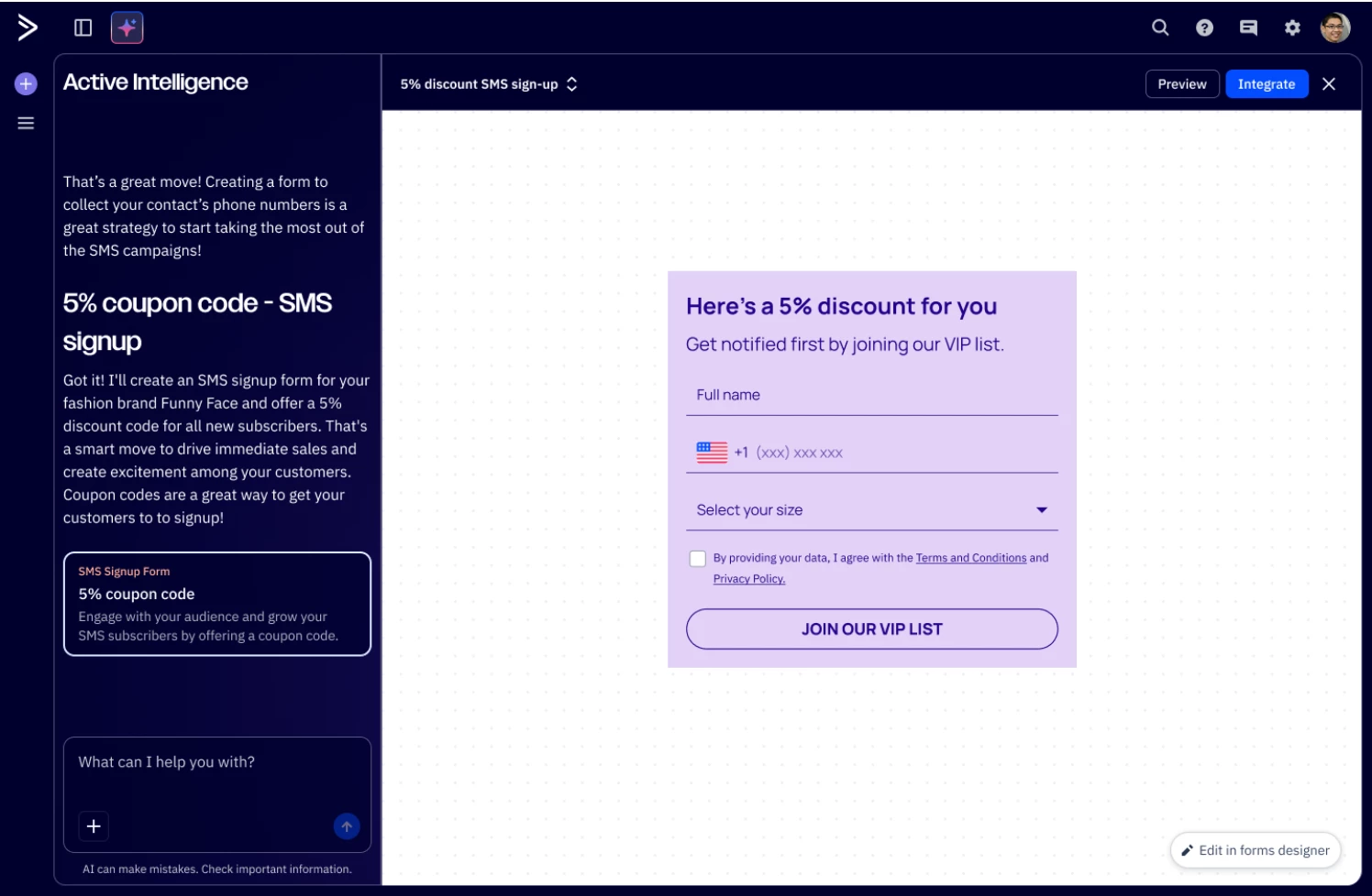 Active Intelligence: Forms agent (Beta) Release (October 10, 2025)