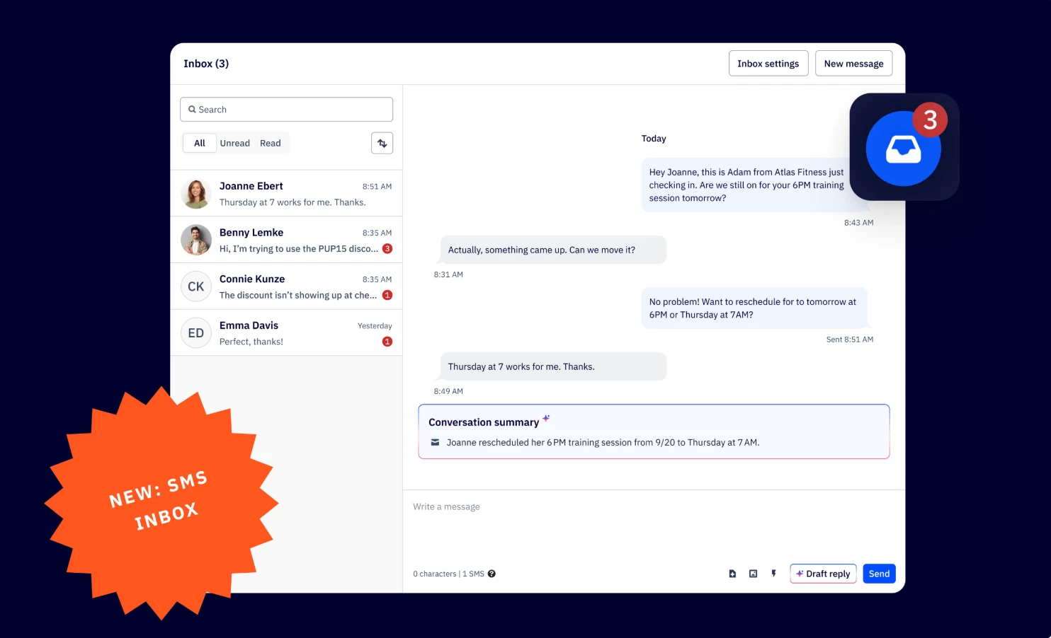 SMS Inbox & Two-Way Messaging (September 25, 2025)