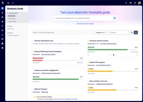 Update: Business Goals added to main navigation