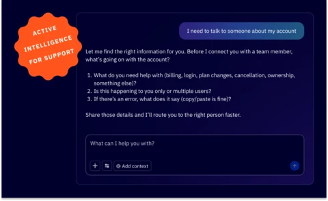 New: Active Intelligence Support Experience