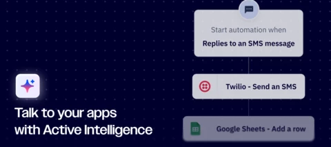 Ask Active Intelligence to trigger an action with your CX apps such as sending an SMS with Twilio.