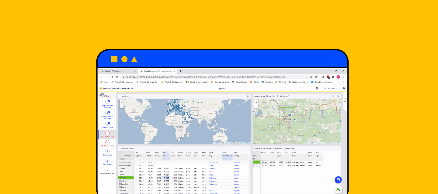Now Available: Automatically Generate Geocodes and Trip Times and Distances in AIMMS Network Design