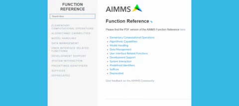 AIMMS Function Reference now available in HTML format!