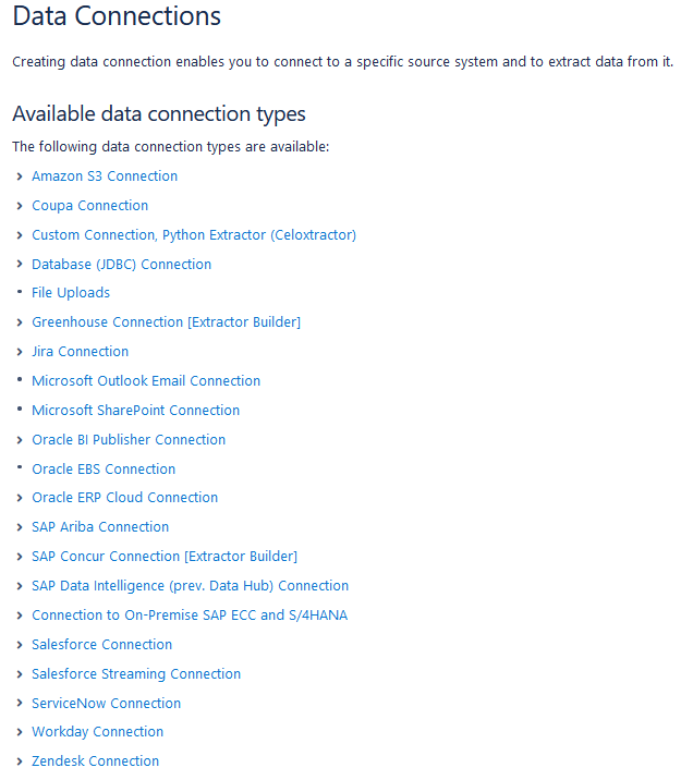 Info on connectors