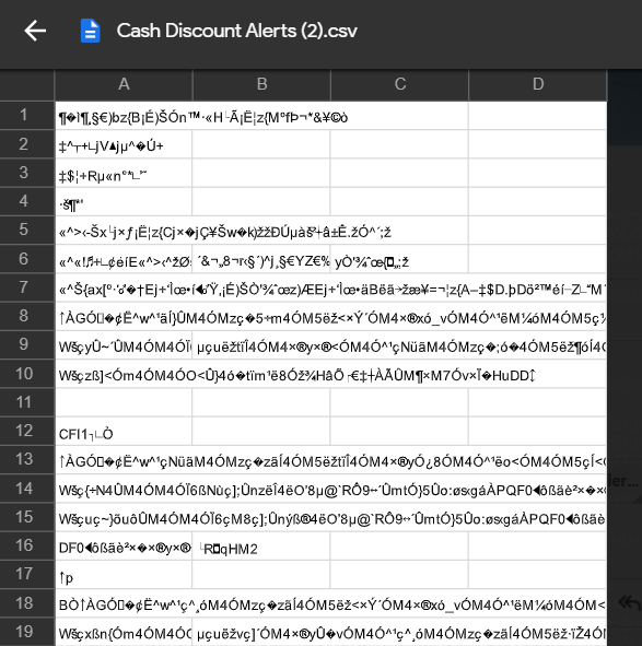 CSV Attachment Format