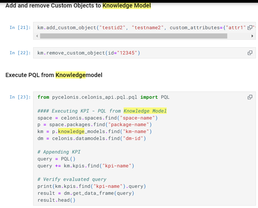 PyCelonis Knowledge Model Code