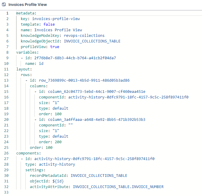 invoice profile view