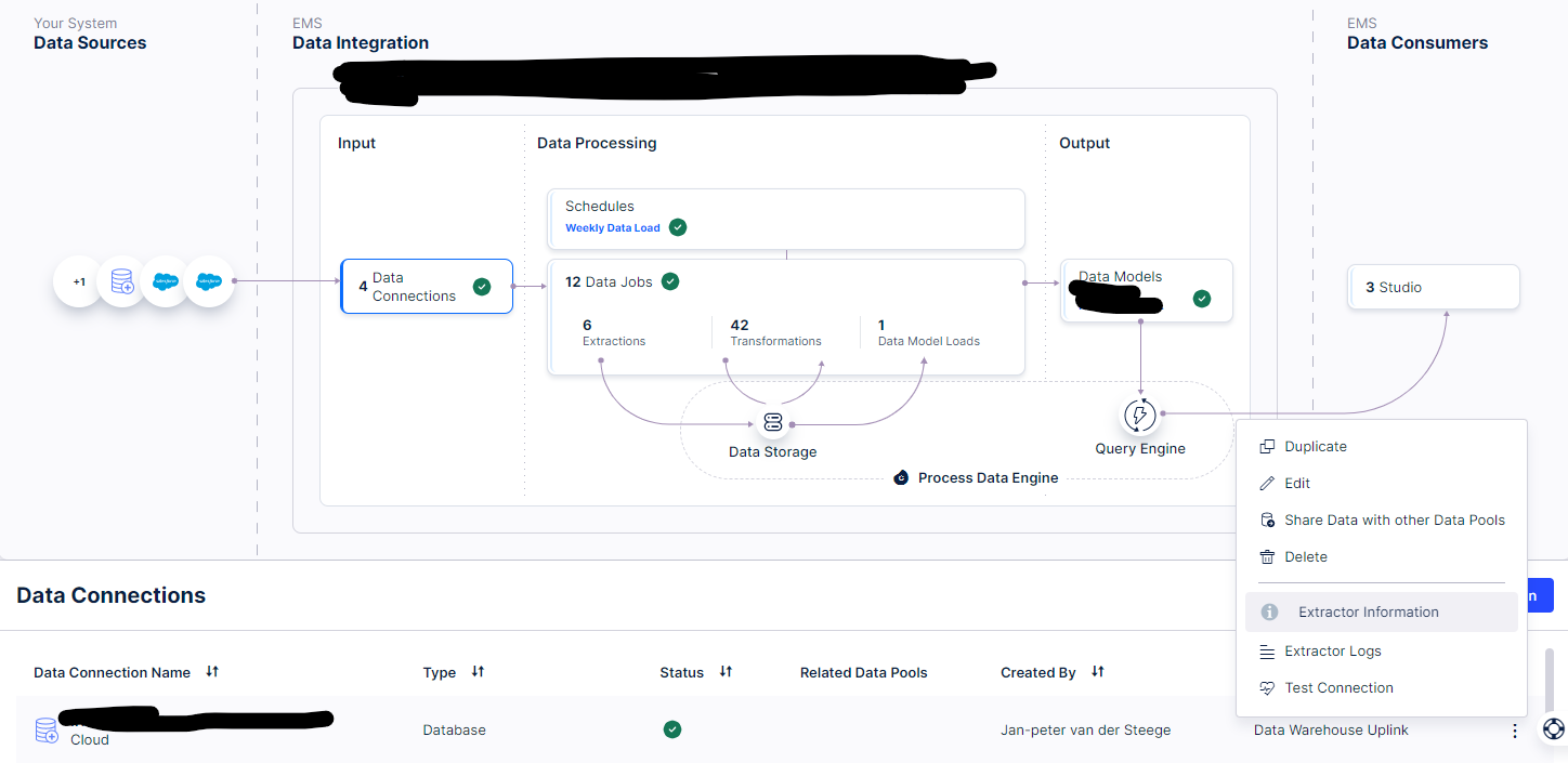 Show Extractor Details button