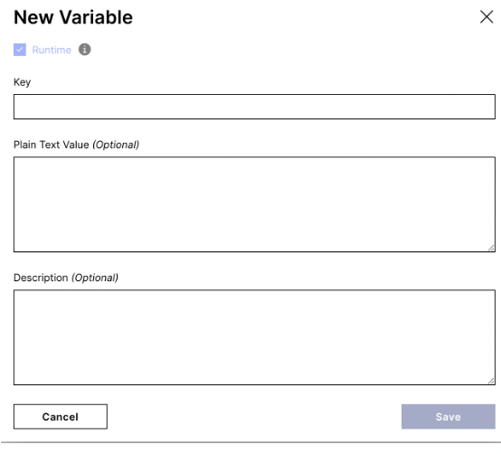 plain text value, package run time variable