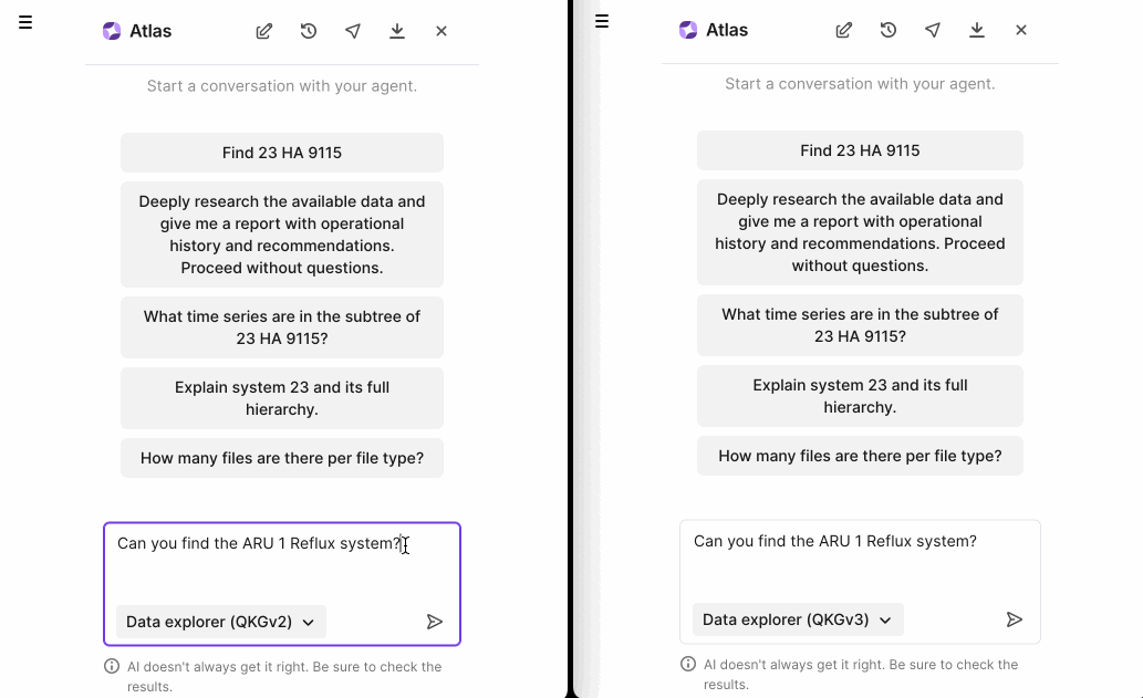 Atlas AI Unified Experience — agent runtime V2 vs V3 comparison