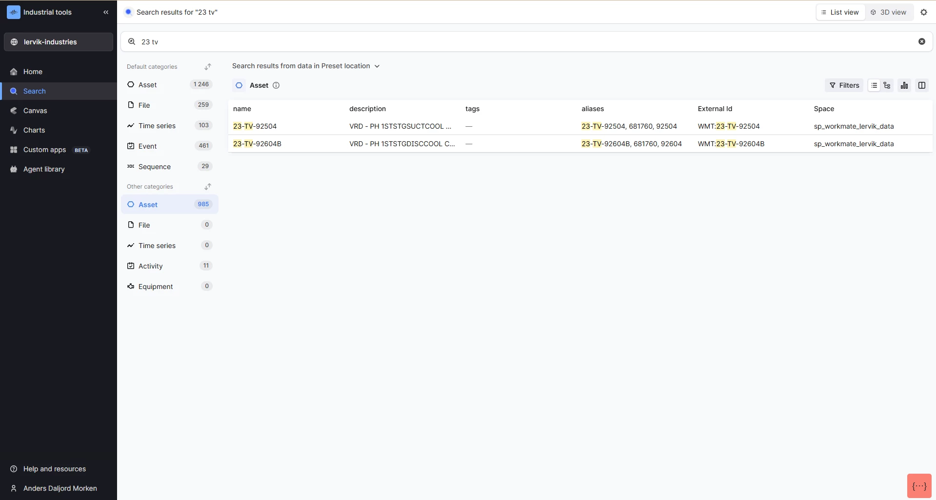 After: precision results returning only exact matches