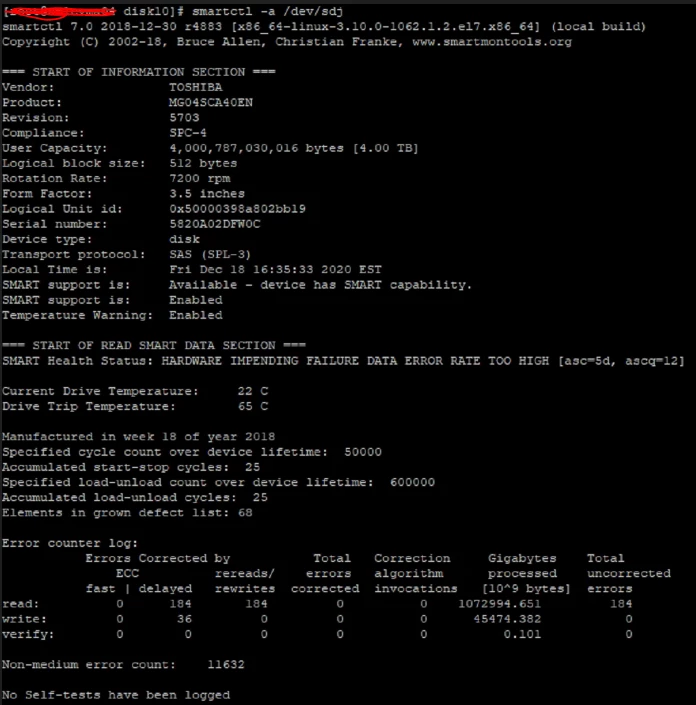HyperScale failed disk Community