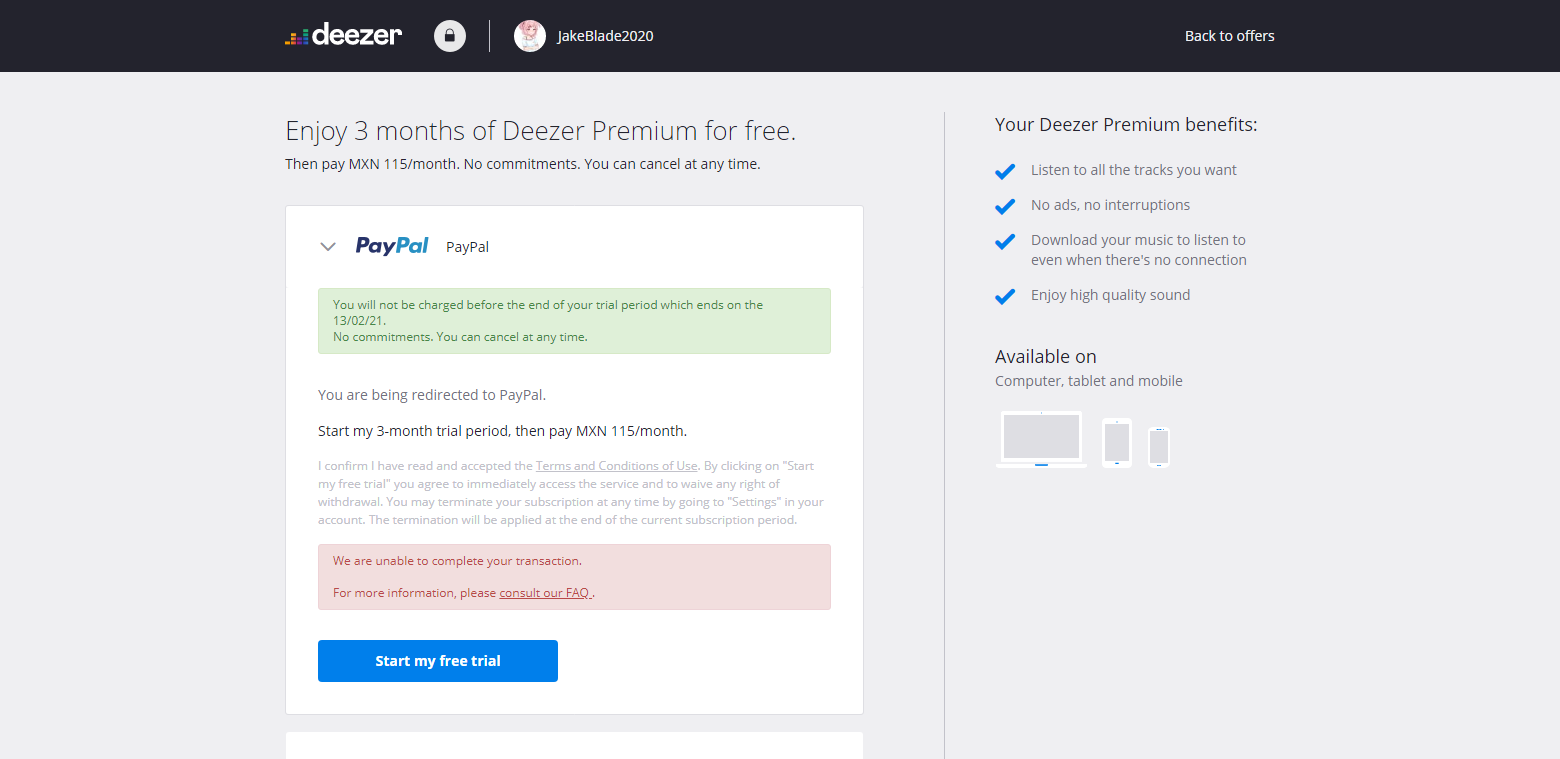 Paypal Deezer