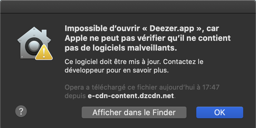 Mac Os Catalina Impossible D Ouvrir L Application Logiciels Malveillants Reunir Les Fans De Musique