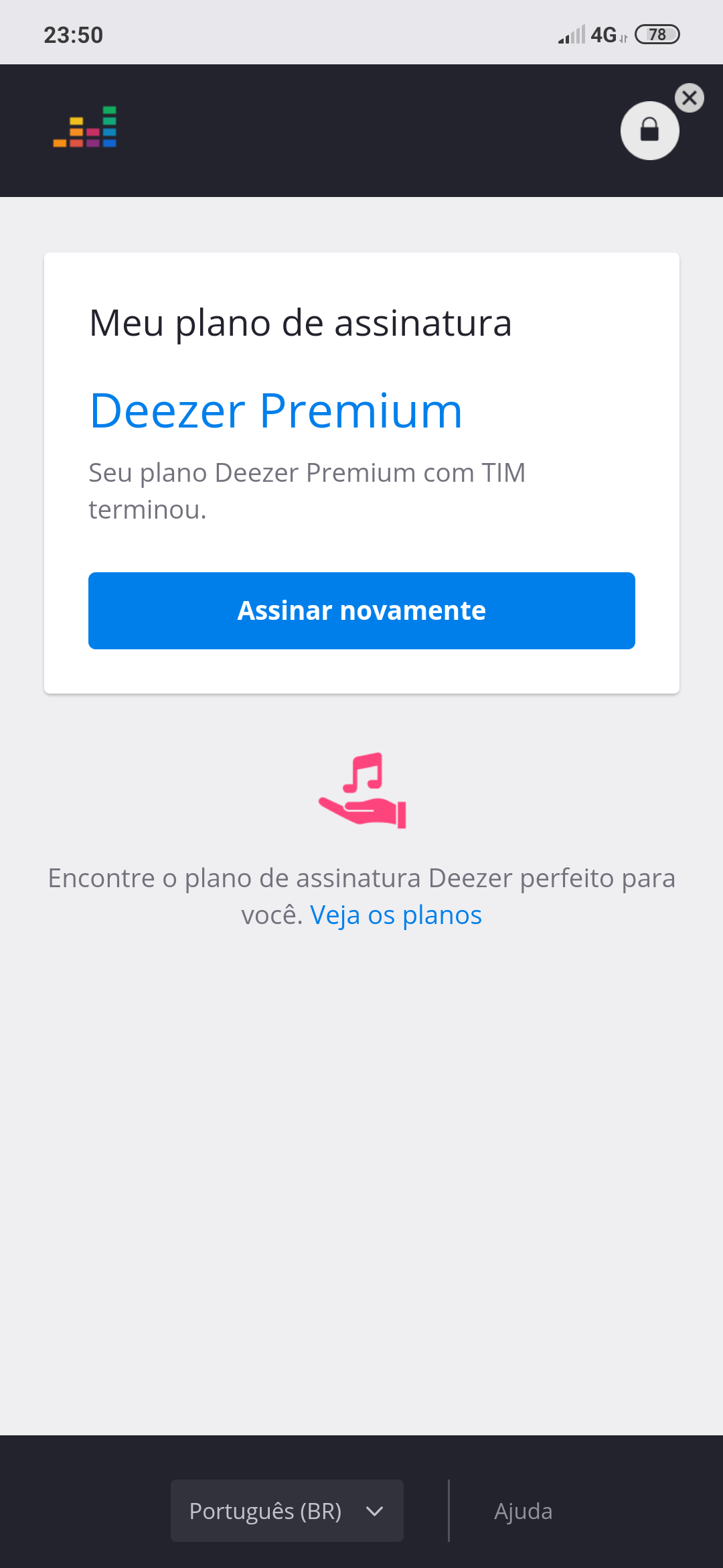 Cancelar sua assinatura Premium - Android - Ajuda do  Music