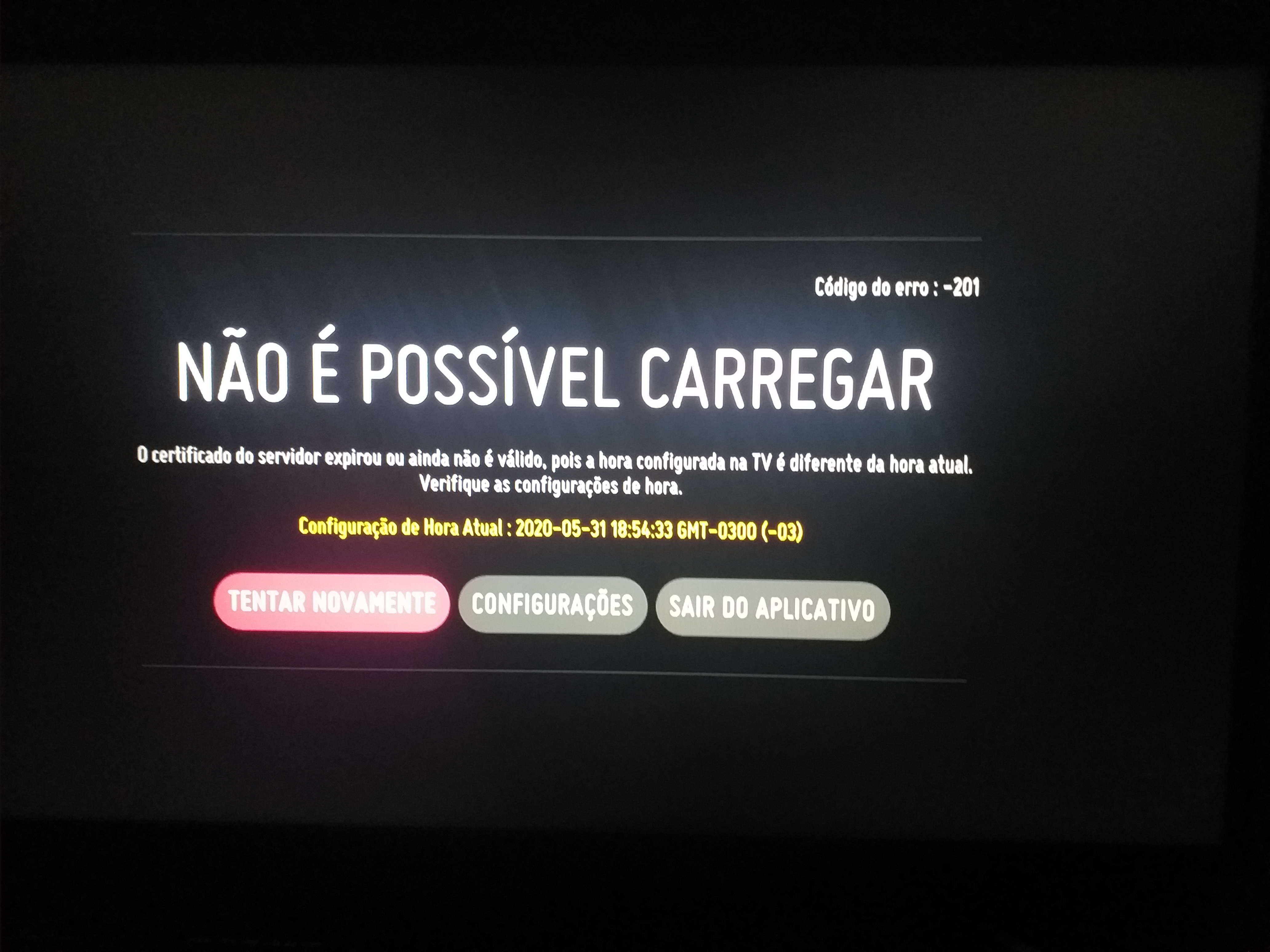 o app falha ou não carrega no Fire TV