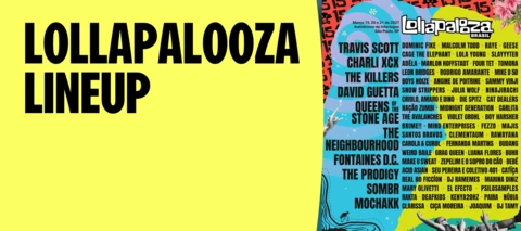 O lineup chegou! Travis Scott, Charli xcx e The Killers lideram o Lollapalooza Brasil 2027
