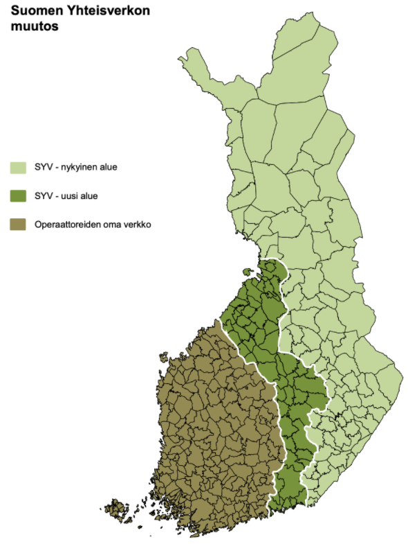Suomen yhteisverkko kattaa jatkossa 62,5 prosenttia Suomen pinta-alasta -  uutuuksina Kuopio, Oulu ja mm. Kouvola - DNA ja Telia purkavat omia  verkkojaan alueilla | OmaYhteisö