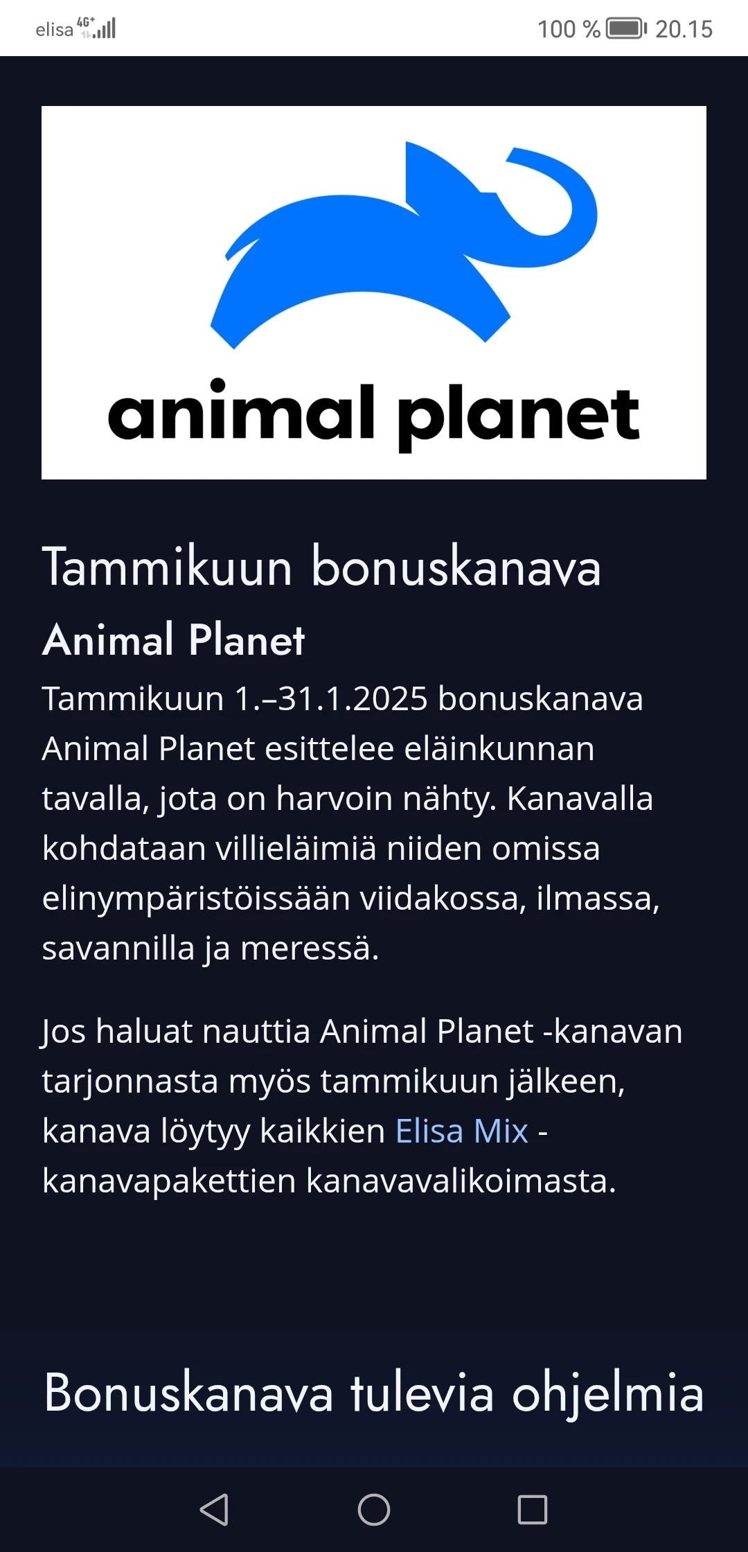 Kuukauden Bonuskanava OmaYhteis 