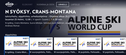 Seuraa talviurheilua Elisa Viihteen digiboksin Urheilu-osiosta