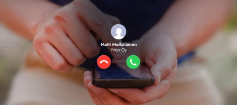 Kuva, jossa puhelu saapuu Matti Meikäläiseltä