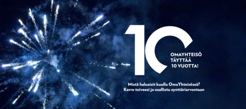 OmaYhteisö 10 vuotta – osallistu arvontaan ja voita 100 euron lahjakortti!