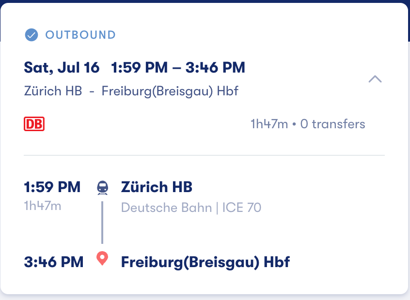 Is Zurich to Freiburg ICE70 included in Eurail pass? | Community
