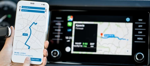 Using Google maps vs Satnav.