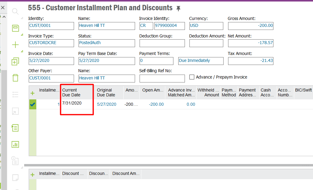 Customer Invoice Due Date IFS Community