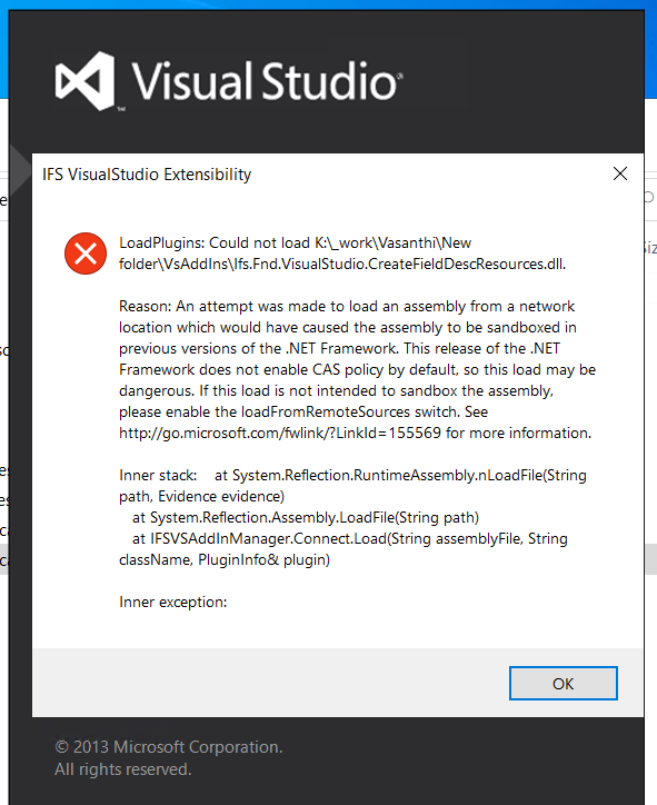 Visual Studio dll error | IFS Community