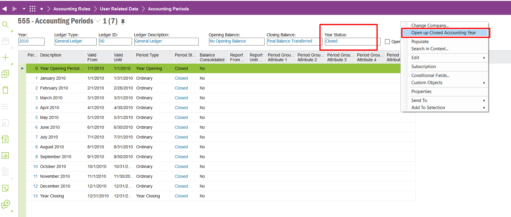 how to reopen closed accounting period IFS Community