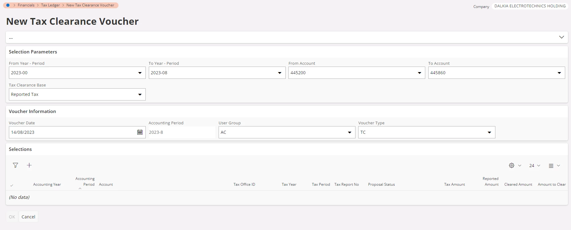 Tax clearance voucher voucher IFS Community
