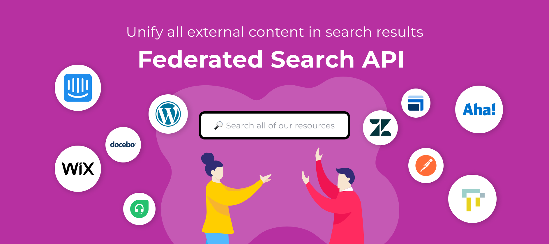 Unify all external content with our Federated Search API