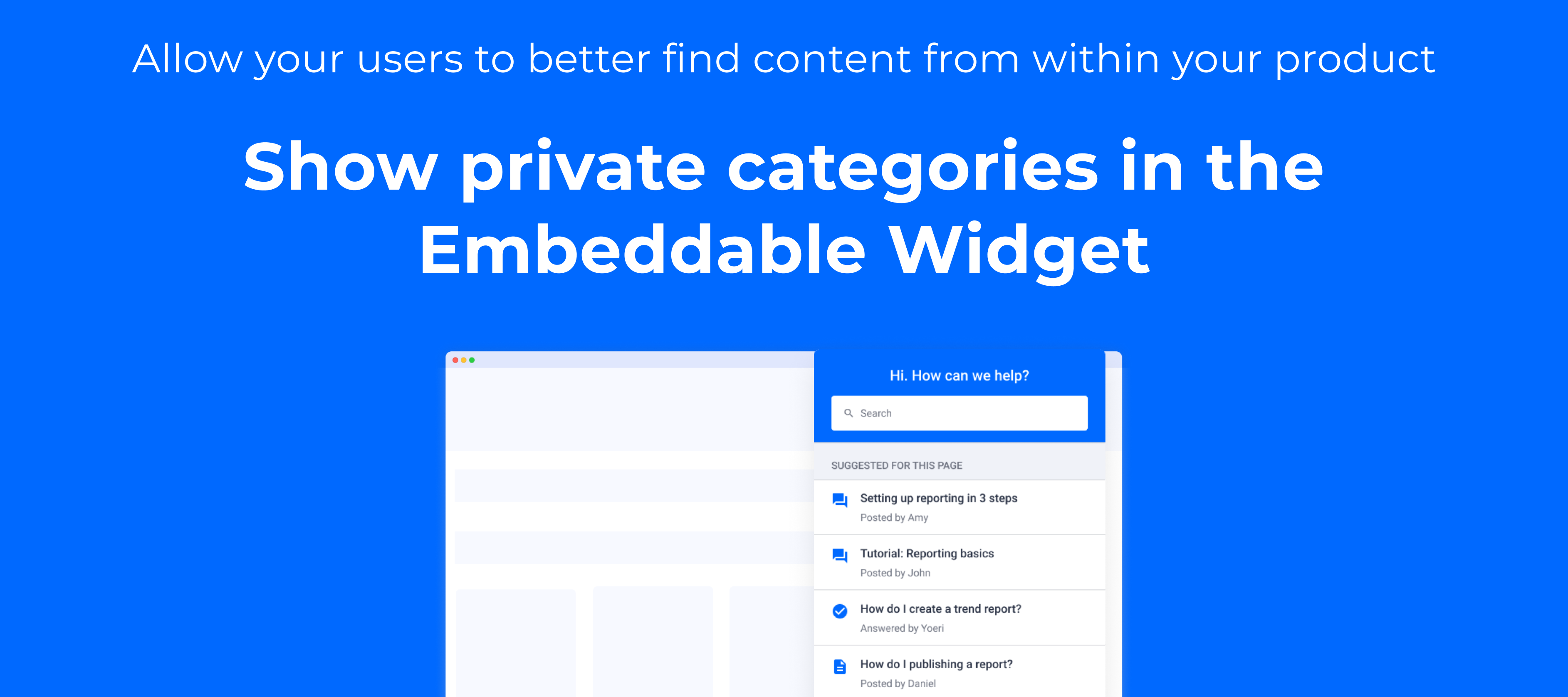 Show private categories in the Embeddable Widget