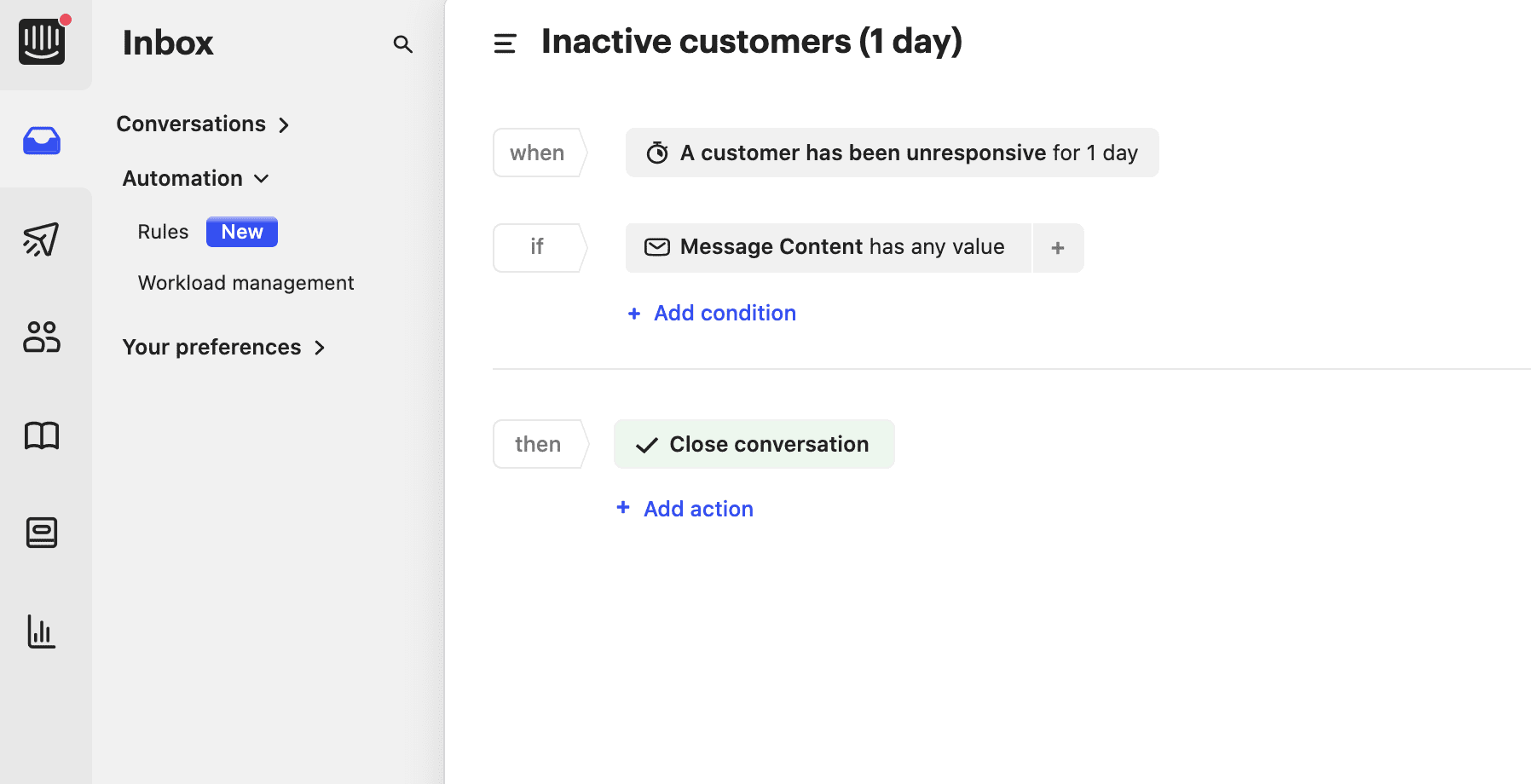 Inactive customers