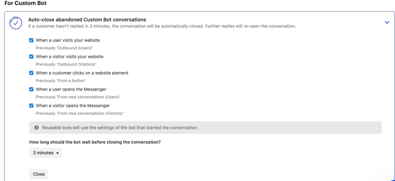 rule for closing abandoned convos