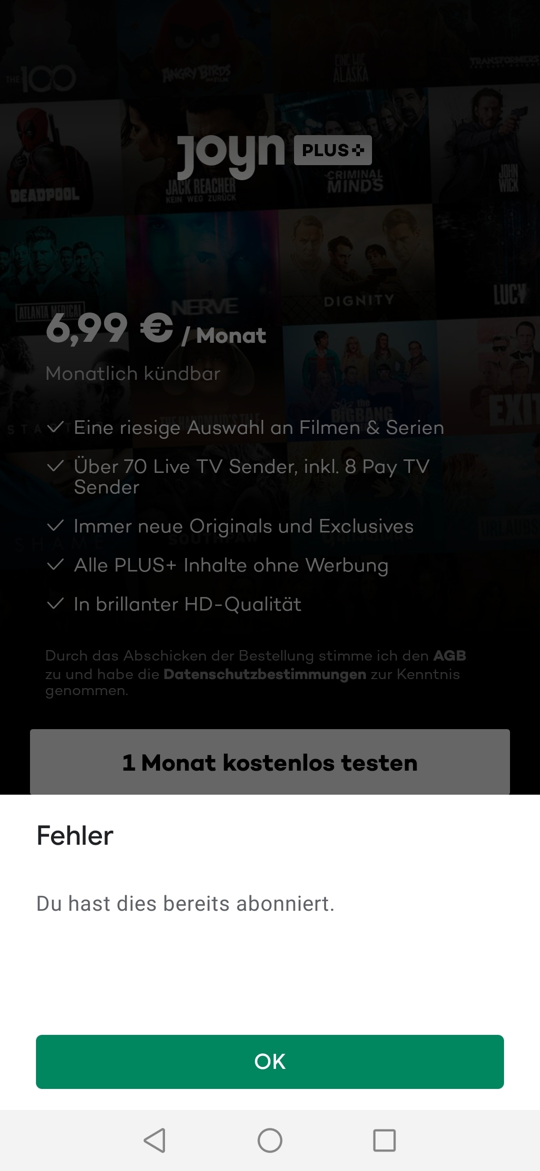 Abo bezahlt, trotzdem kein Zugriff auf Joyn PLUS+. | Joyn Community