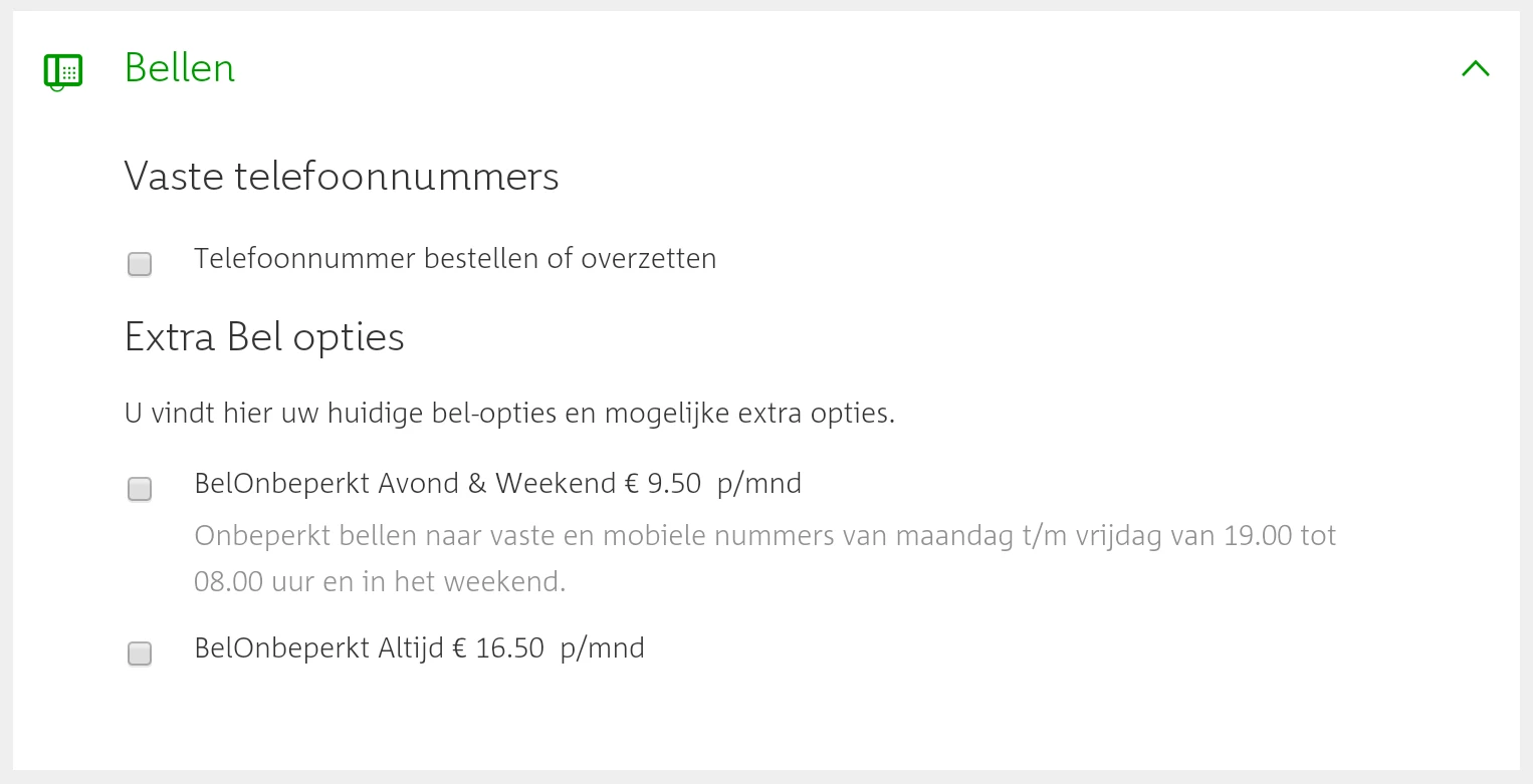 Onbeperkt bellen uitzetten / wijzigen niet mogelijk via Mijn KPN KPN Community