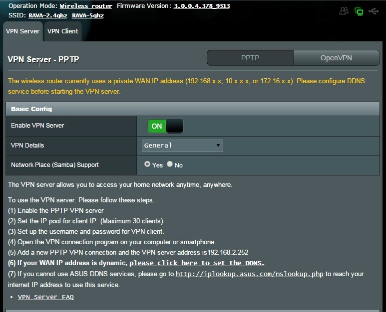 Asus rt ac68u настройка vpn сервера
