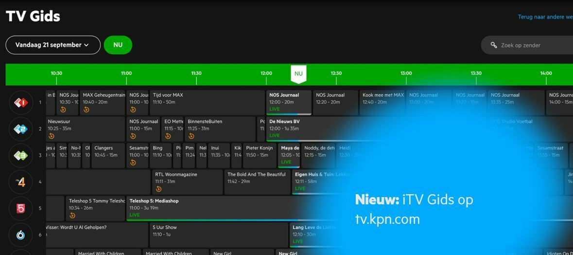 Geef je mening over: De Nieuwe TV Gids op KPN iTV website