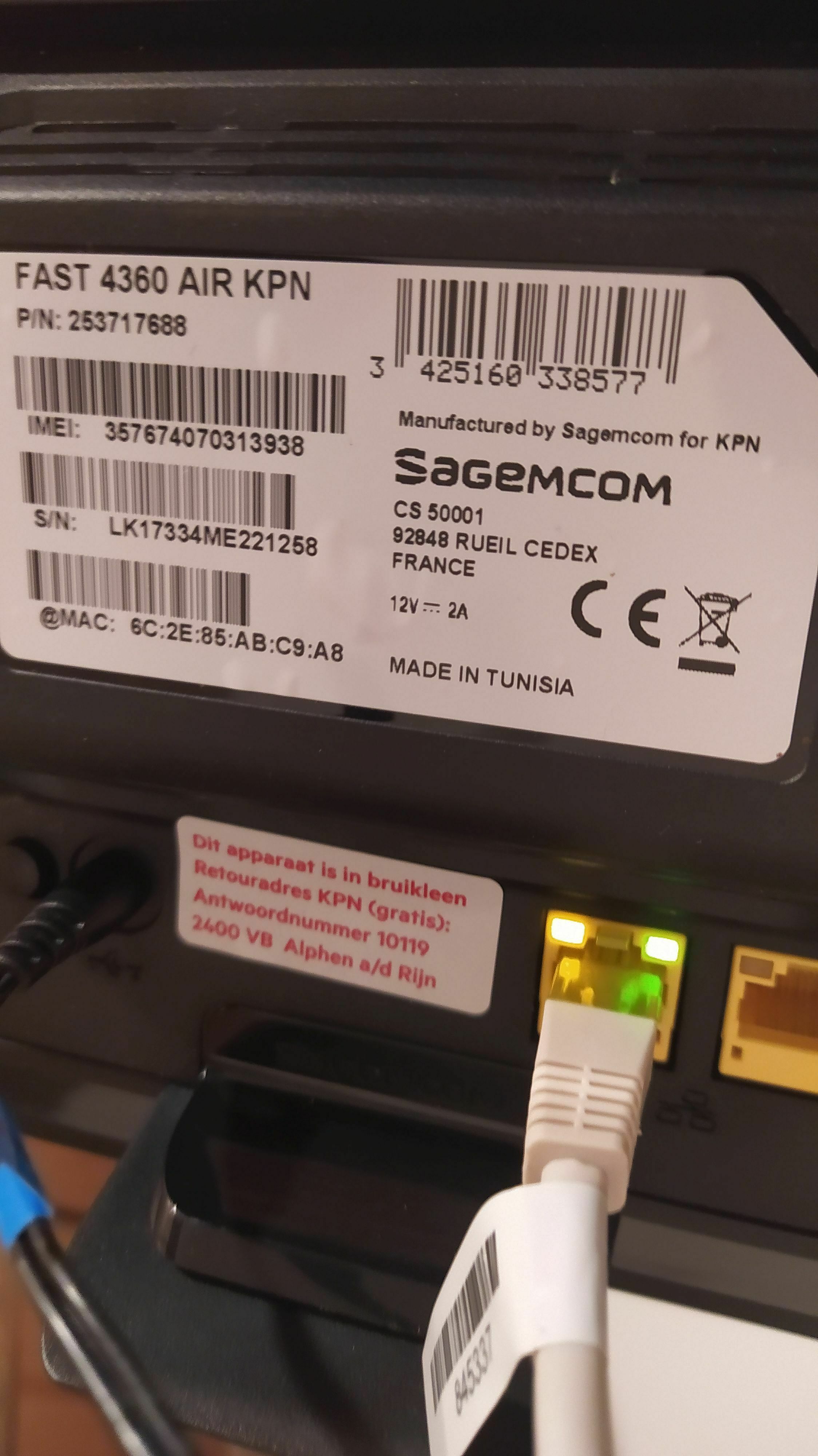 Sagemcom air modem voorzien van een buitenantenne, anders eventueel eigen modem? | KPN Community