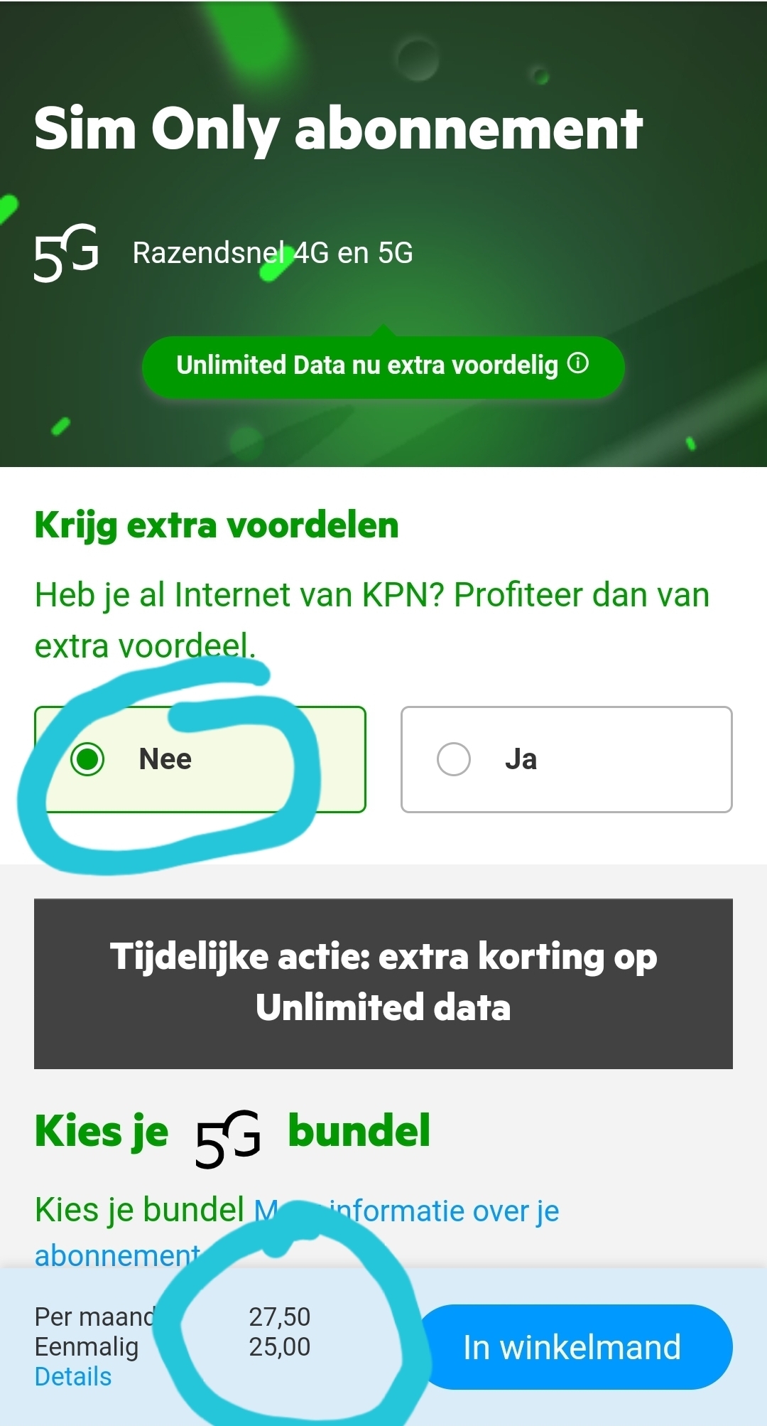 trommel humor Buskruit Extra korting bij afsluiten mobiel abonnement? | KPN Community