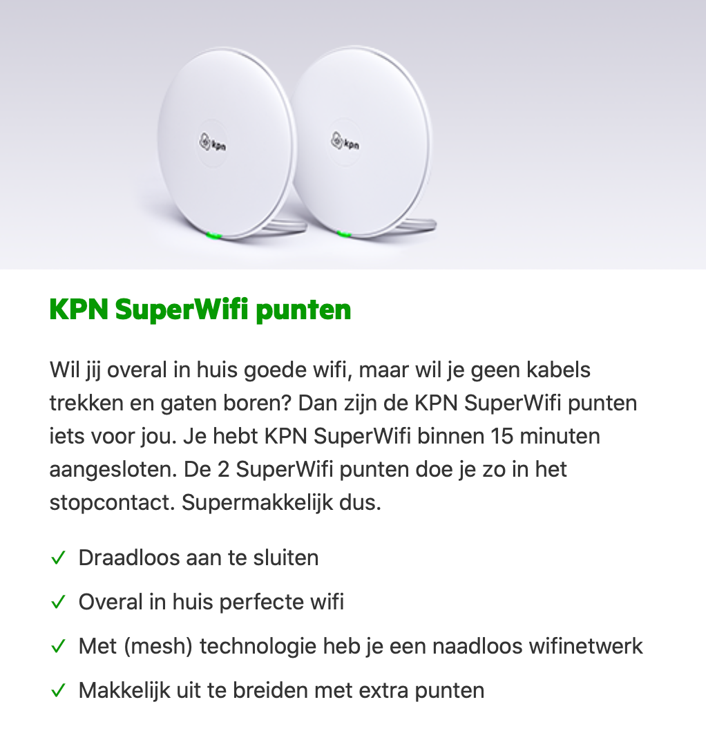 patroon Vriend Smeltend Superwifi met draadloze verbindingsset voor internet mogelijk? | KPN  Community