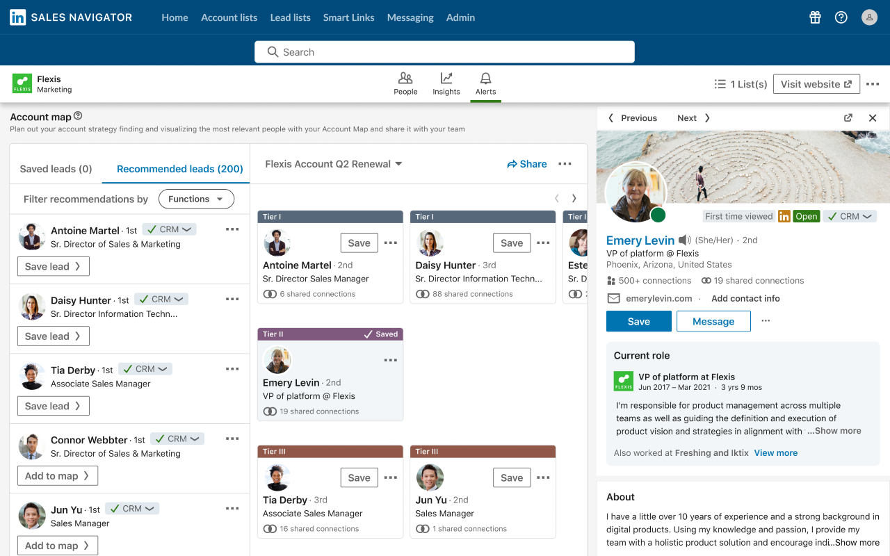 Lead Panel on Account Map