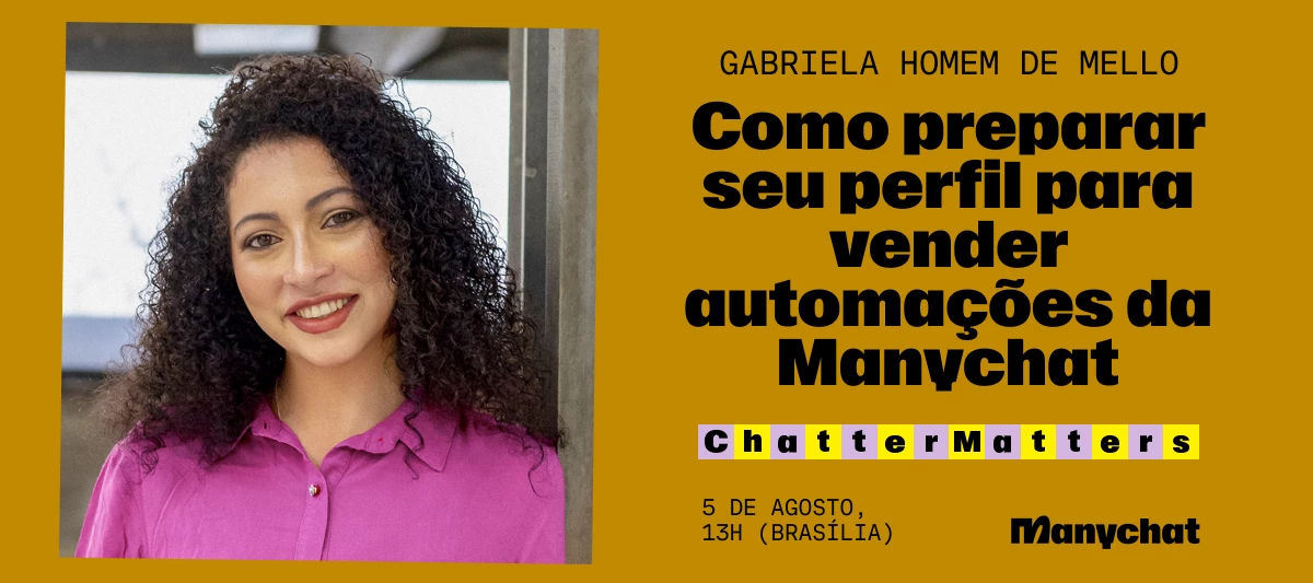 [Gravação 📹] Prepara seu perfil para vender com automações da Manychat 💸