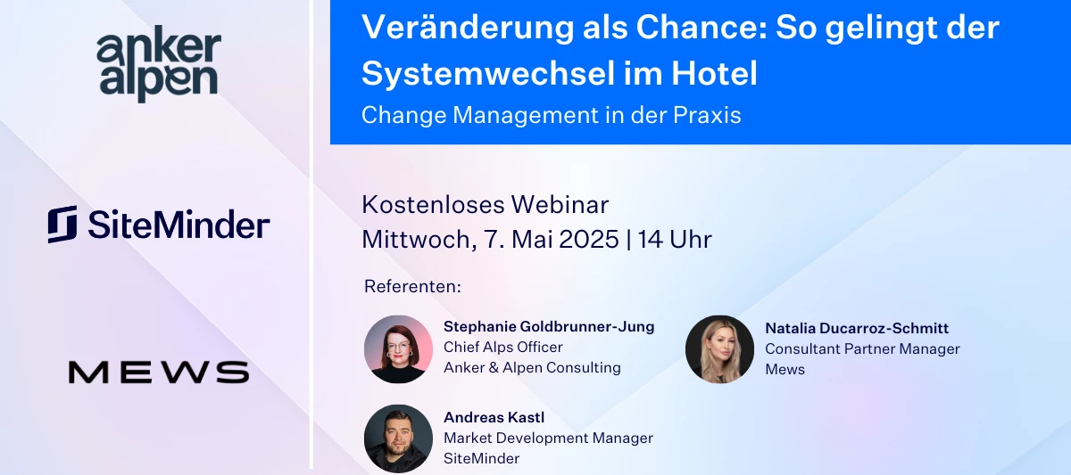 Webinar: Mews, anker & alpen und SiteMinder
