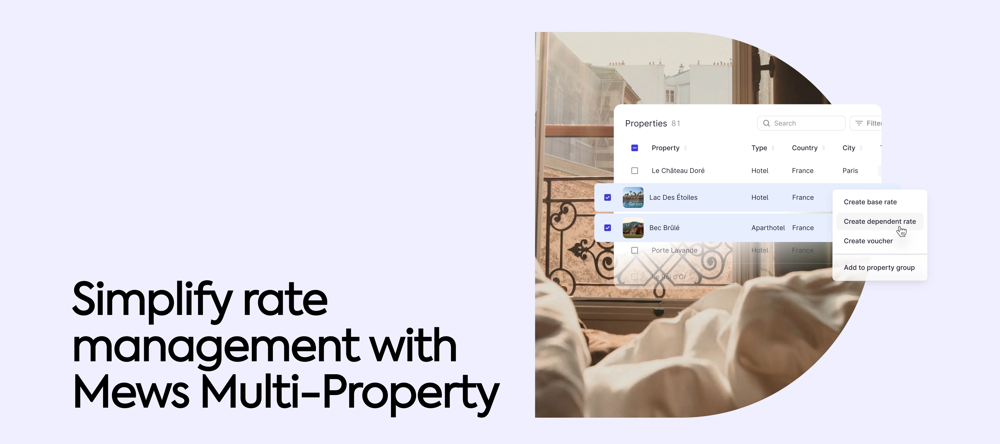 Simplify rate management across your portfolio with Mews Multi-Property
