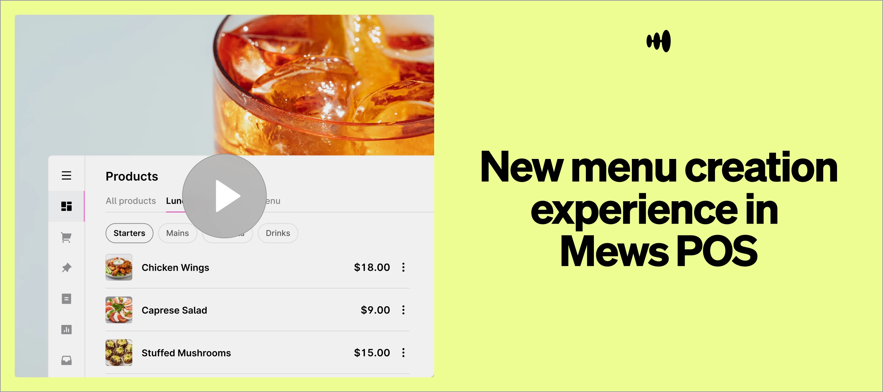 New menu creation experience in Mews POS